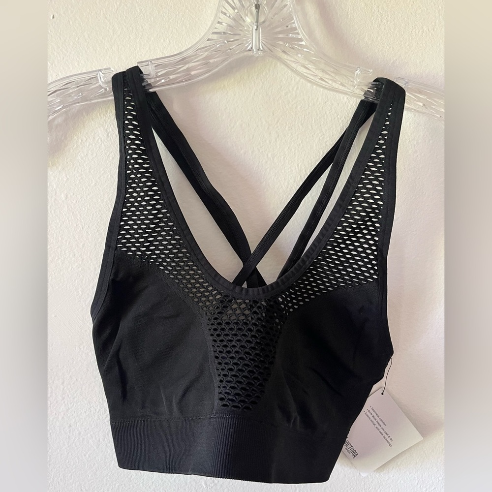 Victoria Secret Sport, Black Sports Bra. size Large with mesh detail.